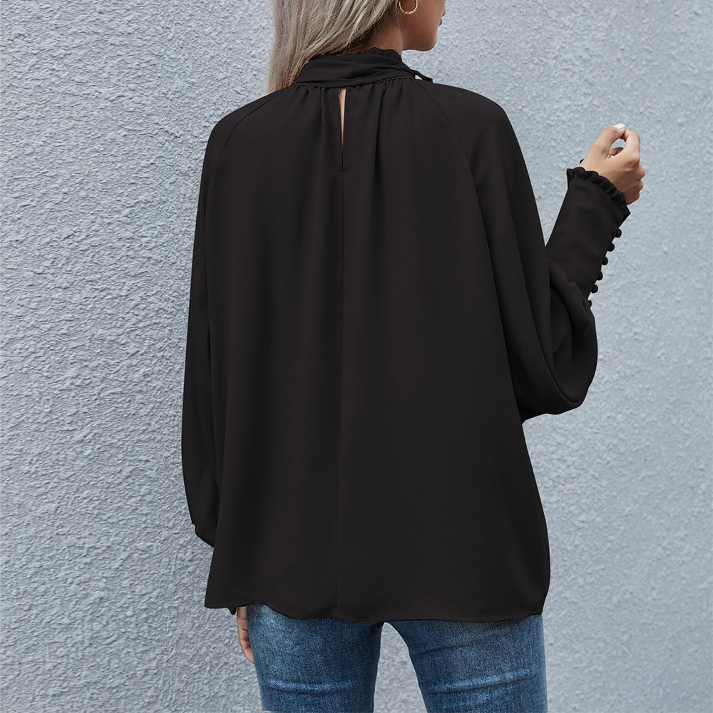 Women's blouse with bow collar and voluminous sleeves Lune London