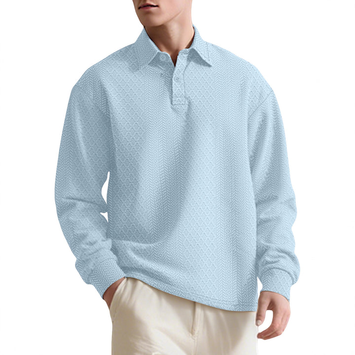 Men's long sleeve shirt with textured surface and elegant button placket Lune London