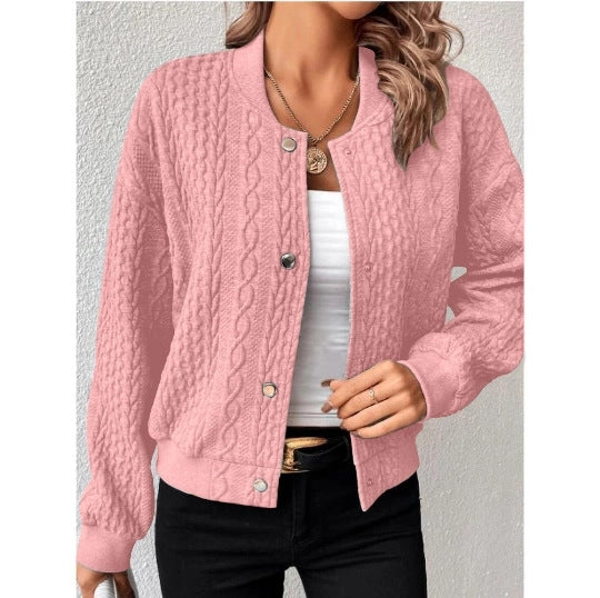 Lune London | Women’s Casual Cardigan with Textured Surface and Button Placket