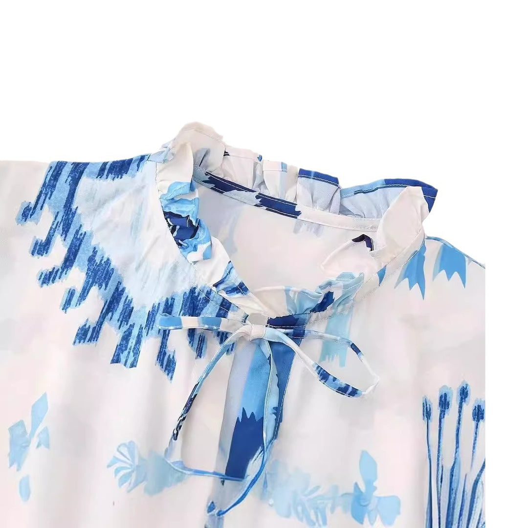 Women fashionable half-sleeve blouse with voluminous sleeves Lune London