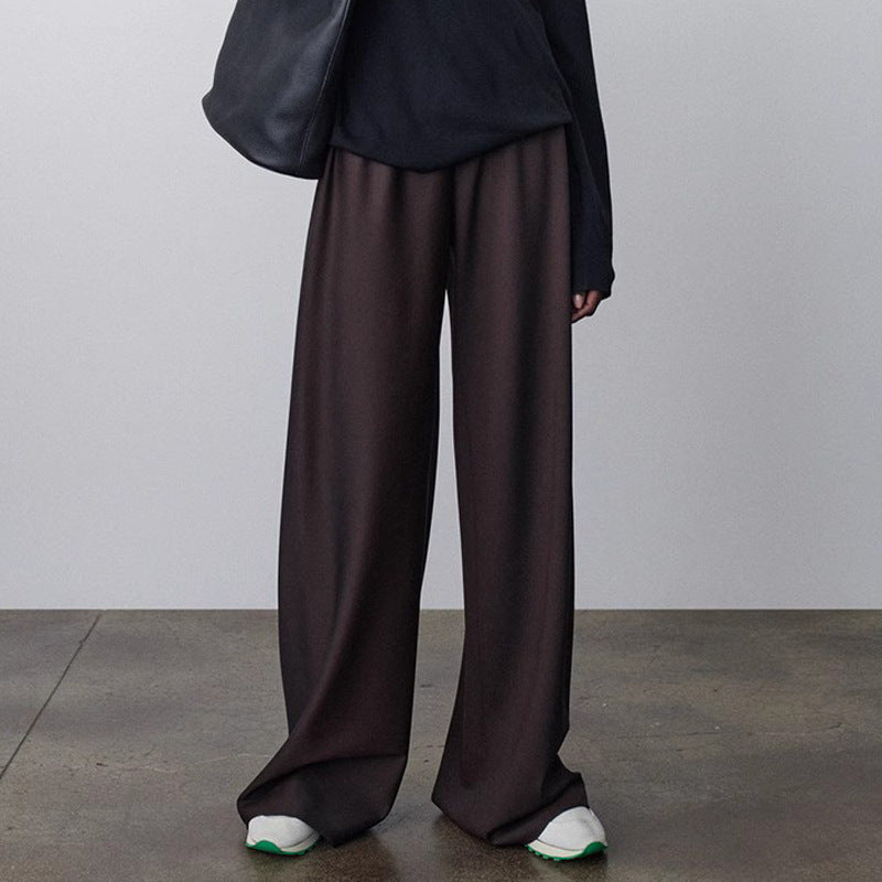 Wide high-waisted ladies' trousers in fluid material Lune London