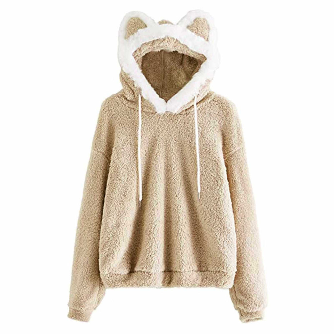 Ladies Cozy Hoodie with Cat Face Lune London