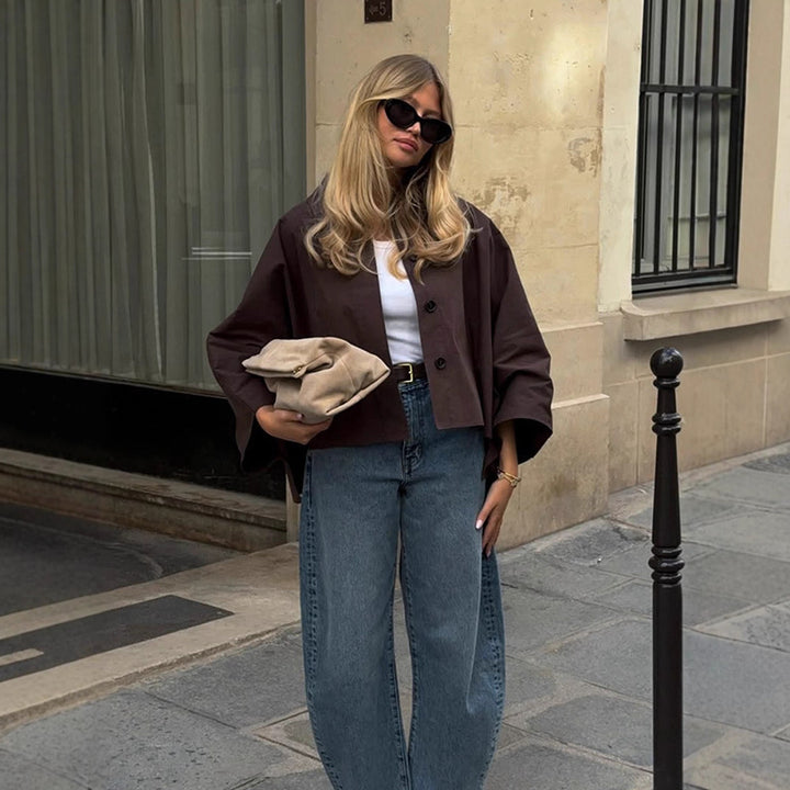 Casual transition jacket for women with fashionable cape sleeves Lune London