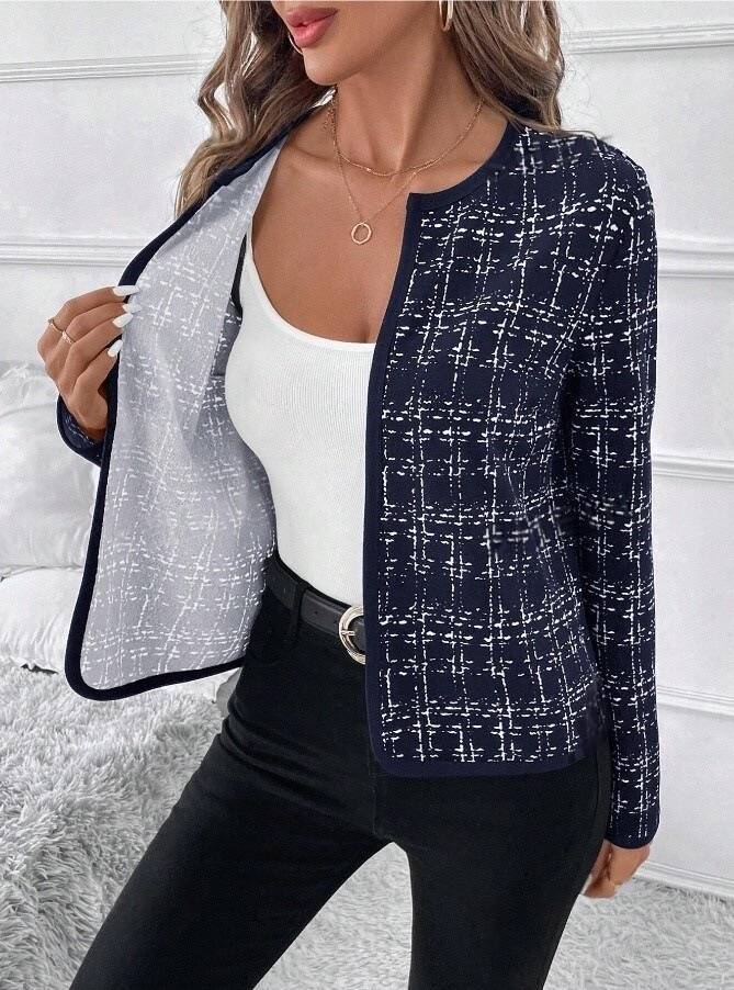 Women's Structured Blazer Jacket with Contrast Details Lune London