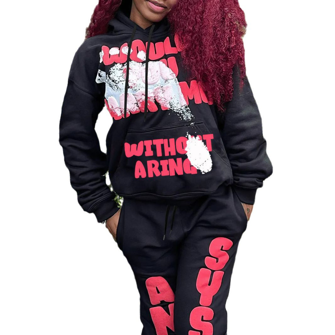 Women's hoodie and jogger pants set with striking lettering and comfortable fit Lune London