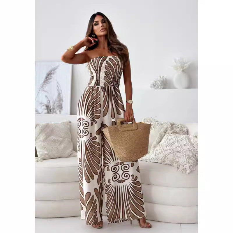 Women strapless wide-leg jumpsuit Lune London