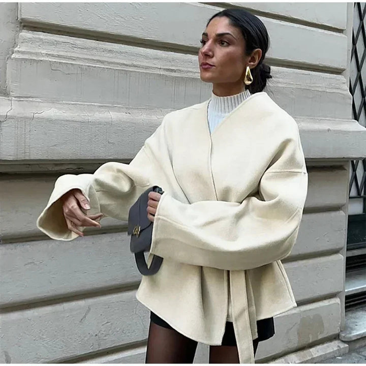 Ladies oversized wrap jacket with wide sleeves Lune London