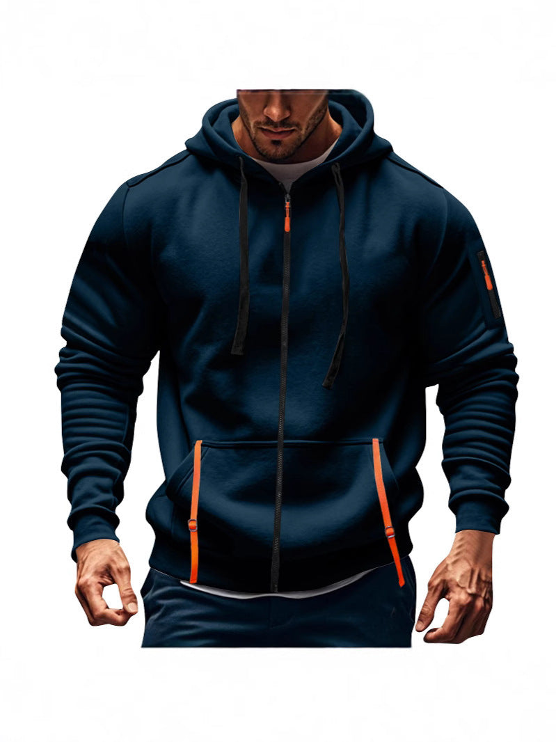 Sporty hooded jacket for men with practical zip pockets Lune London