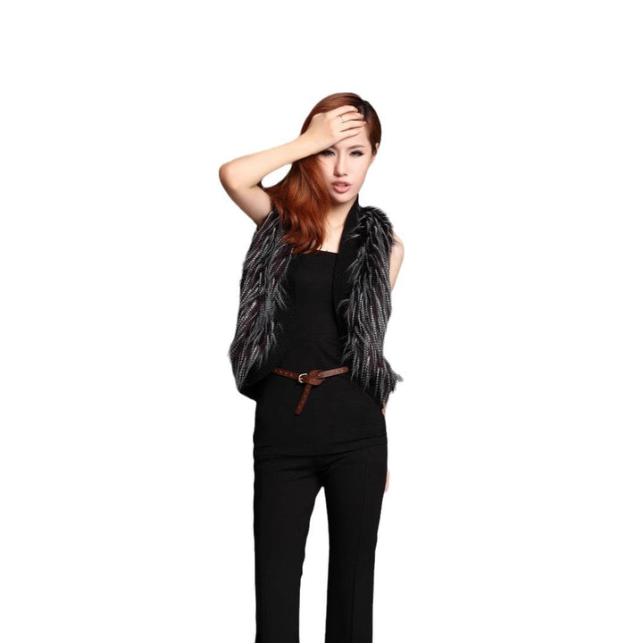 Ladies Stylish Plush Jacket with Elegant Ruffles Lune London