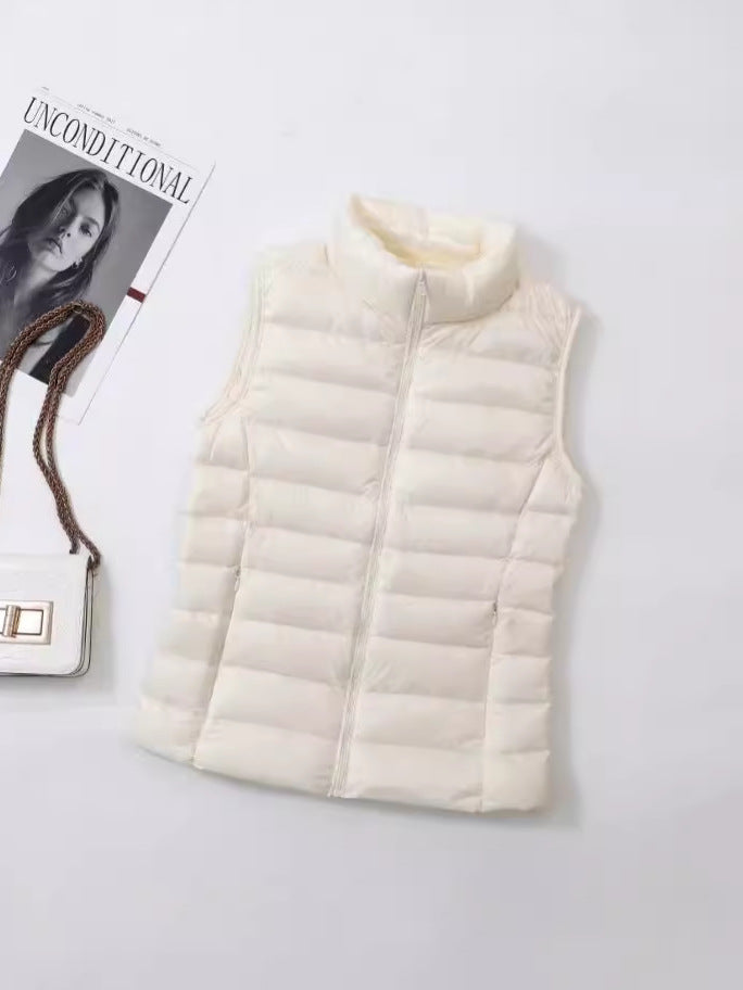 Women's down vest with high collar and modern oversized fit Lune London