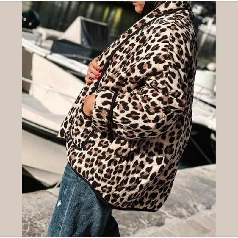 Plus size ladies blazer with animal print and chic elegant accents