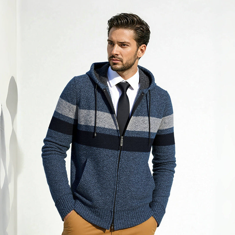 Hooded jacket for men with trendy zip Lune London