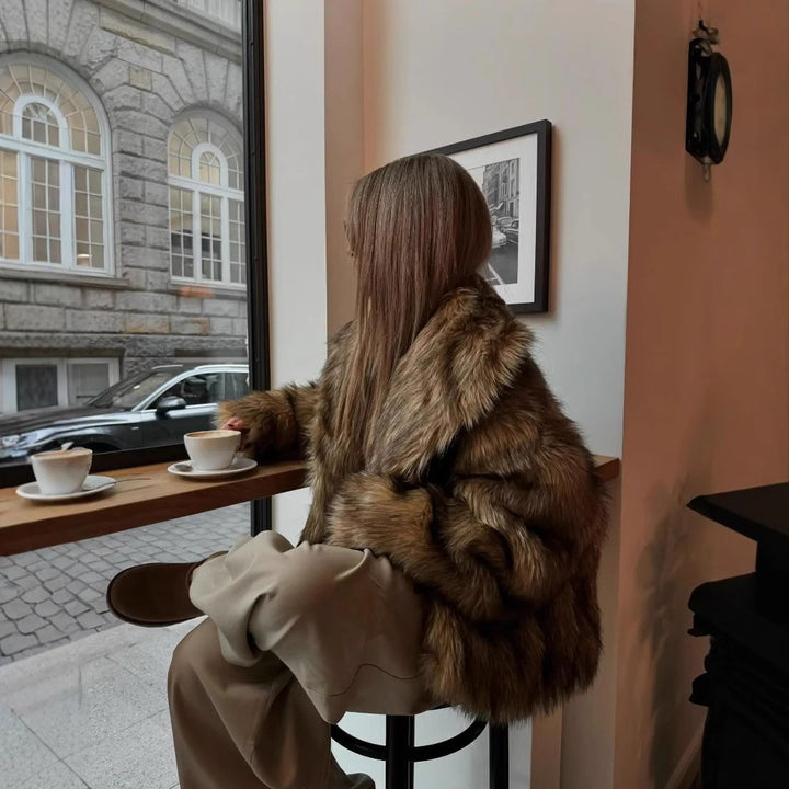 Ladies Soft Faux Fur Jacket with Soft Lining Lune London