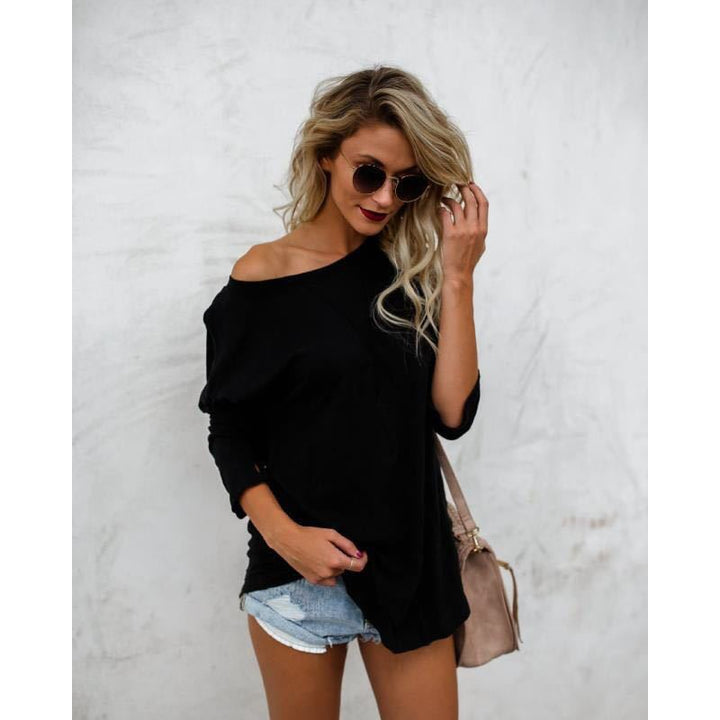 T-shirt femme oversize avec coupe asymétrique et design décontracté Chic & Stil