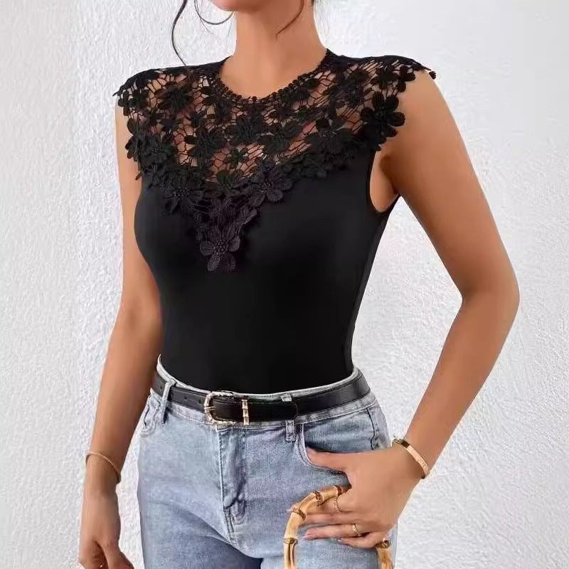 Ladies Floral Lace Detail Bodysuit Lune London