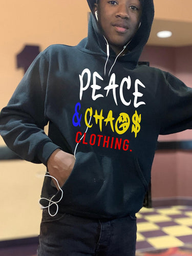 Hooded sweatshirt for men with a catchy inscription and practical pockets Lune London
