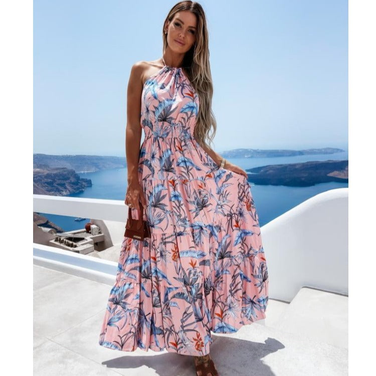 Maxi backless dress for women with flowy skirt Lune London