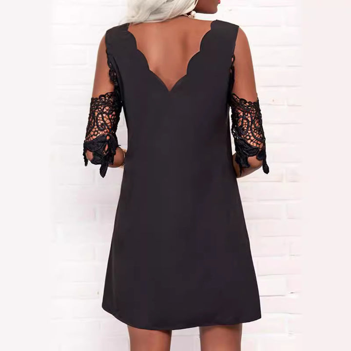 Ladies Elegant blouse top with wavy lace sleeve Lune London