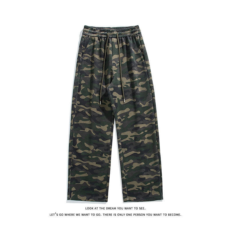 Casual cargo pants for women with drawstring and practical camouflage pattern Lune London