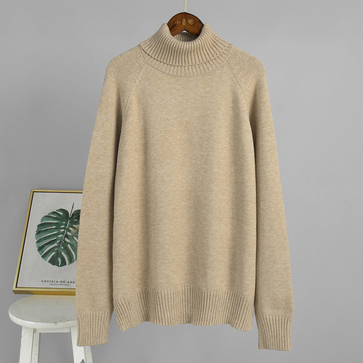 Pull en tricot pour dames avec col montant et coupe décontractée Chic & Stil