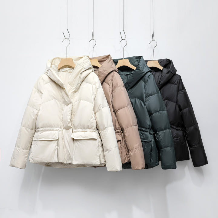 Quilted winter jacket for women with trendy pockets and hood Lune London