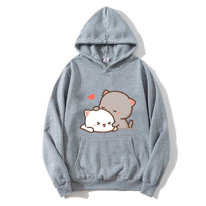 Women's hooded sweatshirt with cute cat design Chic & Stil