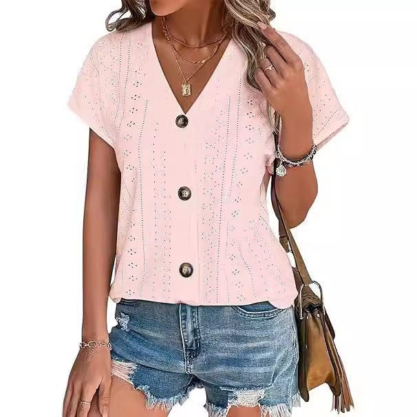 Sewn blouse for women with button placket Lune London