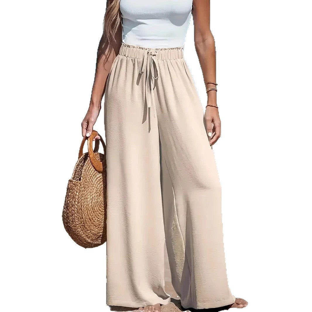 Wide summer pants for women with elastic waist Lune London