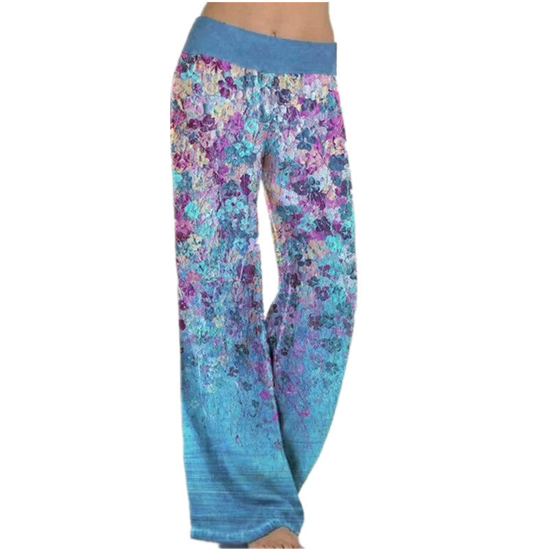 Ladies Loose Floral Pattern Trousers Lune London