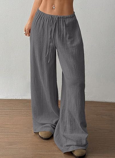 Pantalon d'été large et aéré pour femmes avec cordon de serrage Chic & Stil