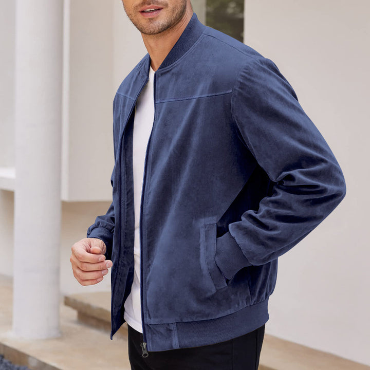 Elegant bomber jacket for men in high-quality velvet Lune London