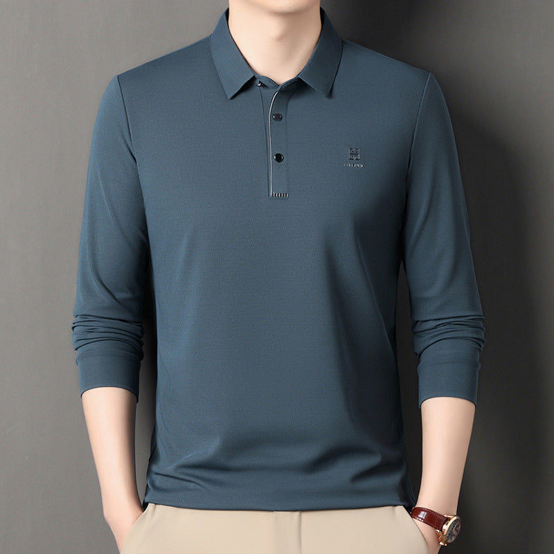 Men's long sleeve sporty polo with an innovative cut and moisture-regulating material Lune London