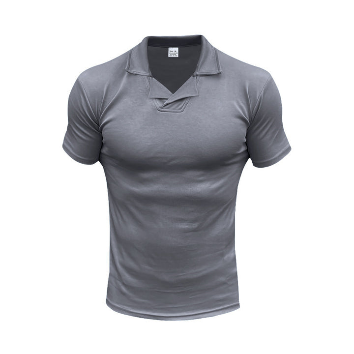 Men's Short Sporty Polo with Stylish Reversed Collar Lune London