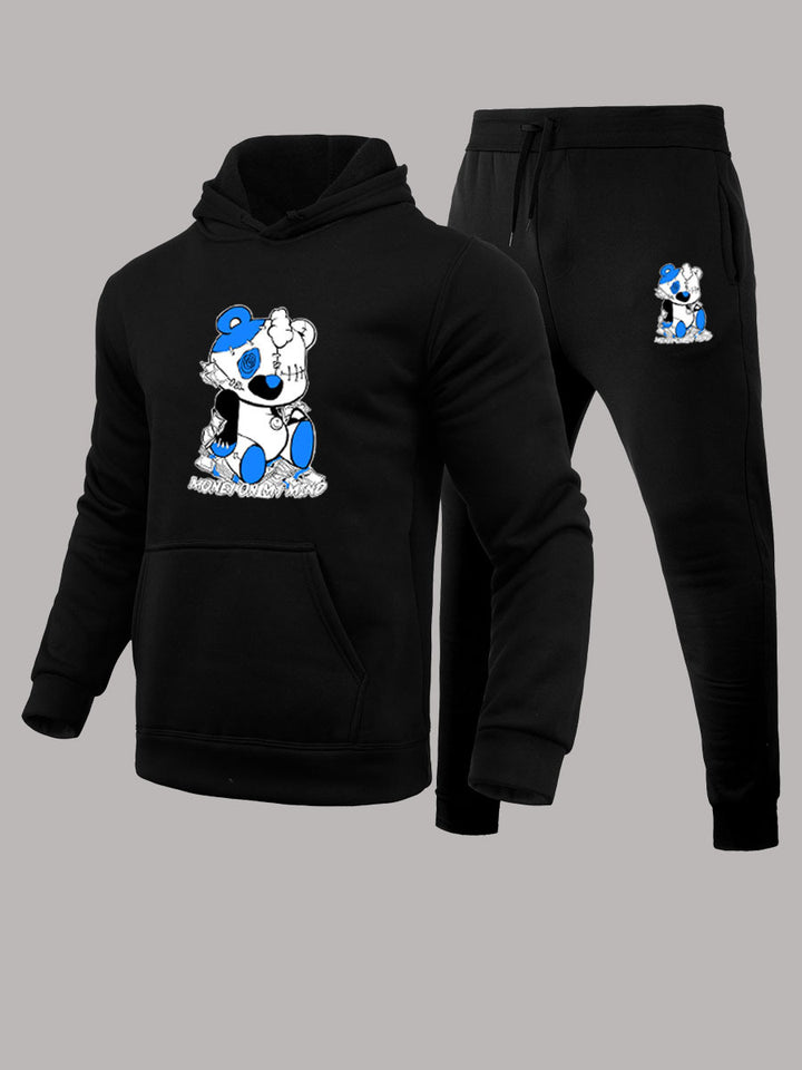 Creative bear pattern women's hoodie and jogging pants set Lune London