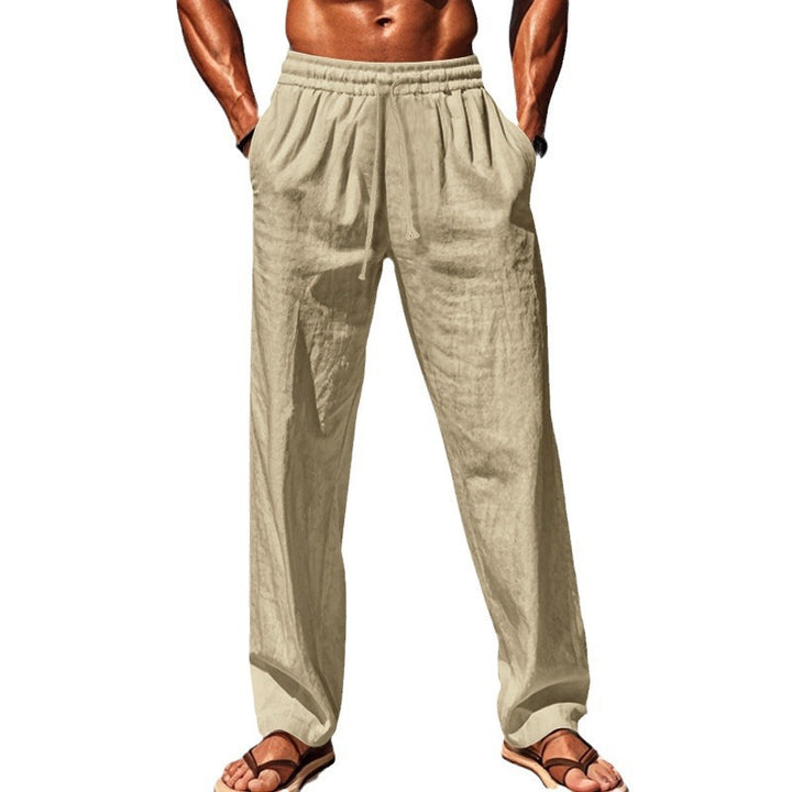 Men's casual cargo pants made of lightweight, breathable material with an elastic waistband and wide legs. Chic and stylish.