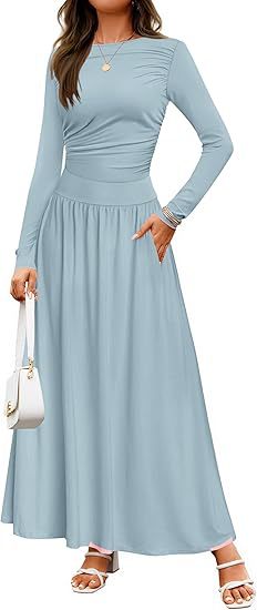 Maxi dress for women with long sleeves and practical pocket design Lune London