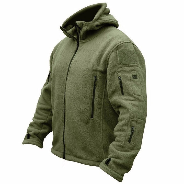 Fleece jacket for men with multiple pockets and adjustable hood Lune London