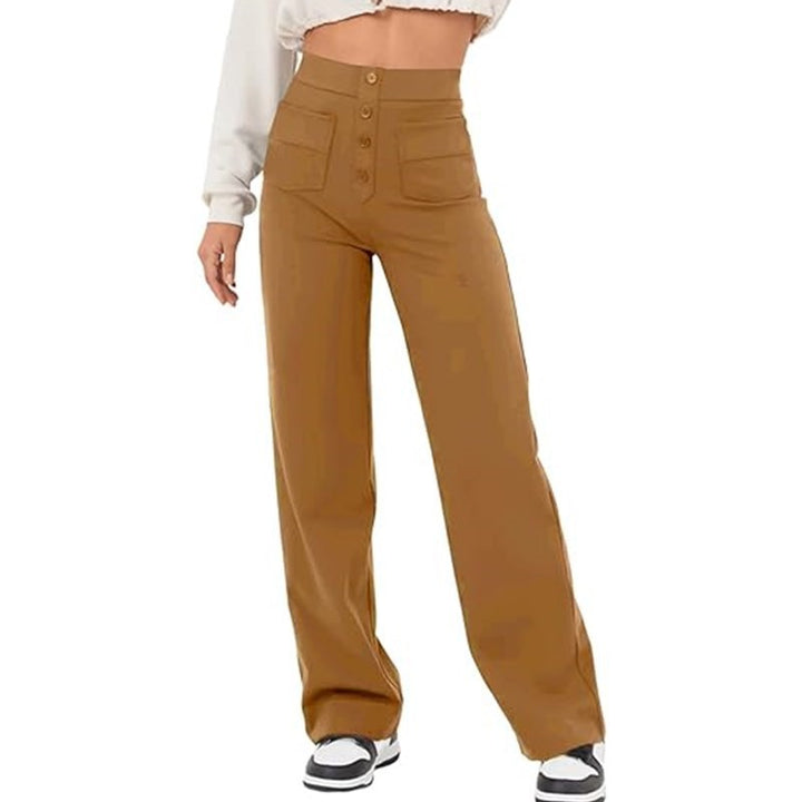 Lune London elegant high-waisted lounge pants for women with large pockets and button closure