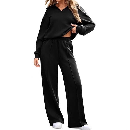 Ensemble de loisirs pour femmes avec décolleté en V et coupe ample Chic & Stil