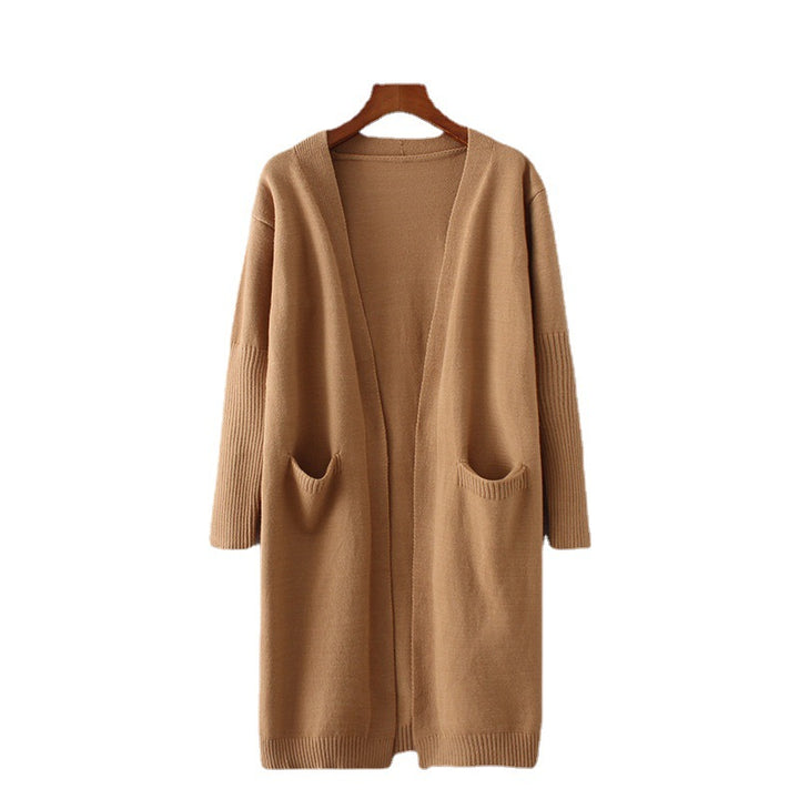 Ladies Long Cardigan with deep pockets and open cut Lune London