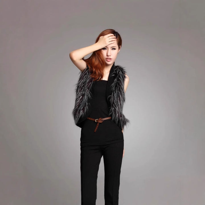 Ladies Stylish Plush Jacket with Elegant Ruffles Lune London