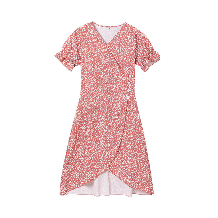 Vintage-inspired floral wrap dress for women Lune London