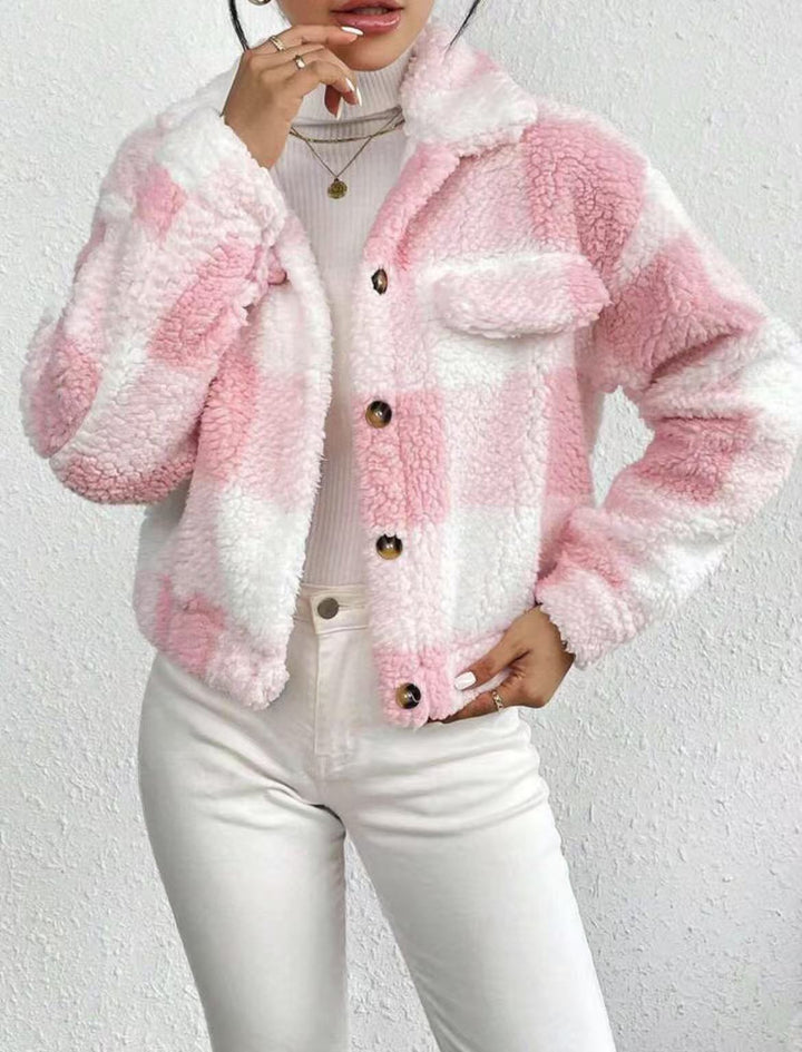 Short checked fleece jacket Lune London