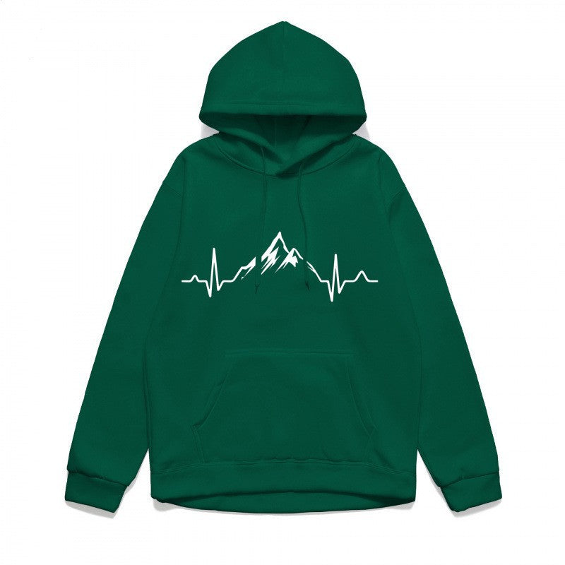 Women's hoodie with stylish mountain motif and high-quality cotton Chic & Stil
