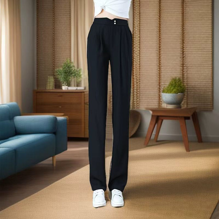 Women Elegant and airy fabric pants with high waist Chic & Stil