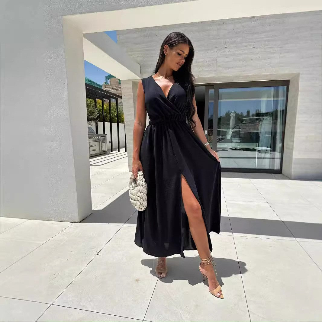 Women Maxi Dress Chic with V-neck Lune London