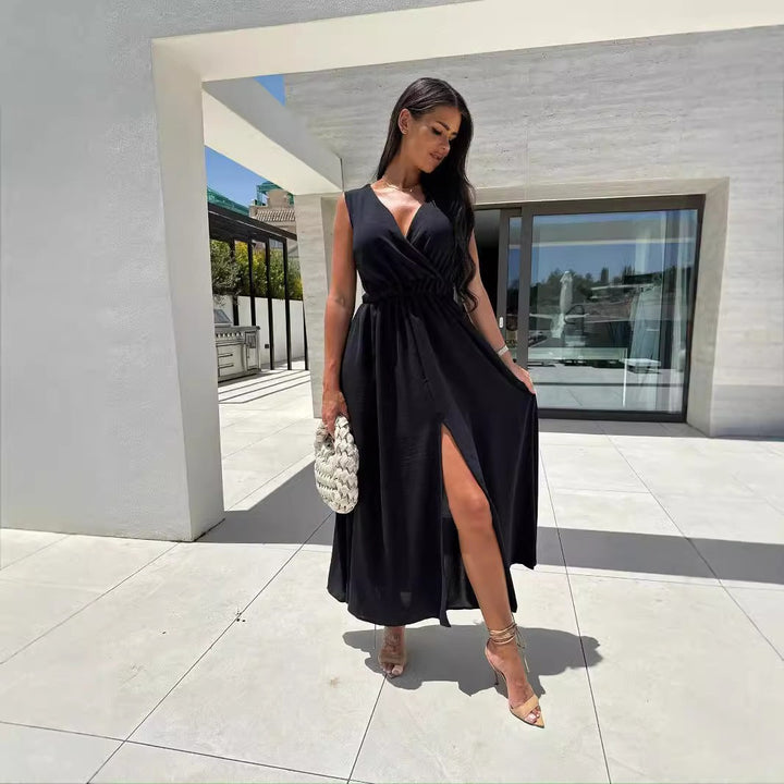 Women Maxi Dress Chic with V-neck Lune London