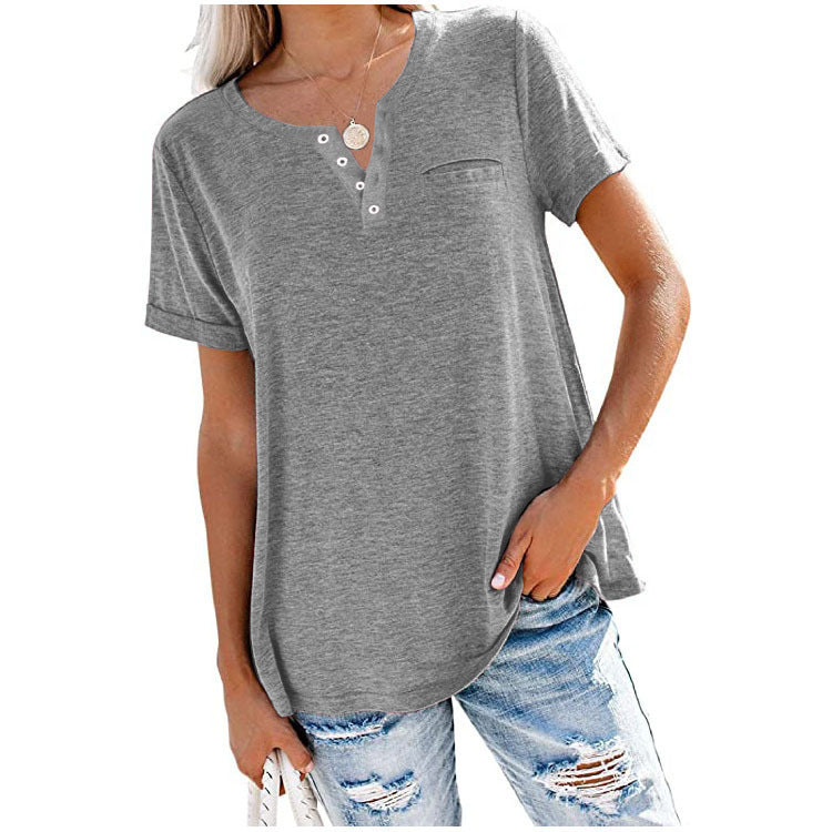 High quality women's t-shirt with button detail and relaxed fit Lune London