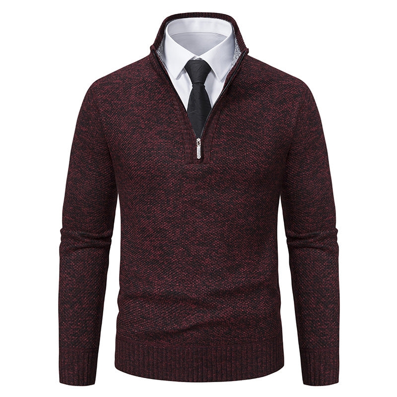 Men's knit sweater with modern zipper and textured surface Lune London
