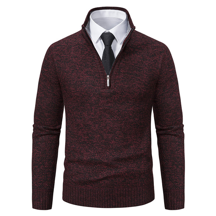 Men's knit sweater with modern zipper and textured surface Lune London